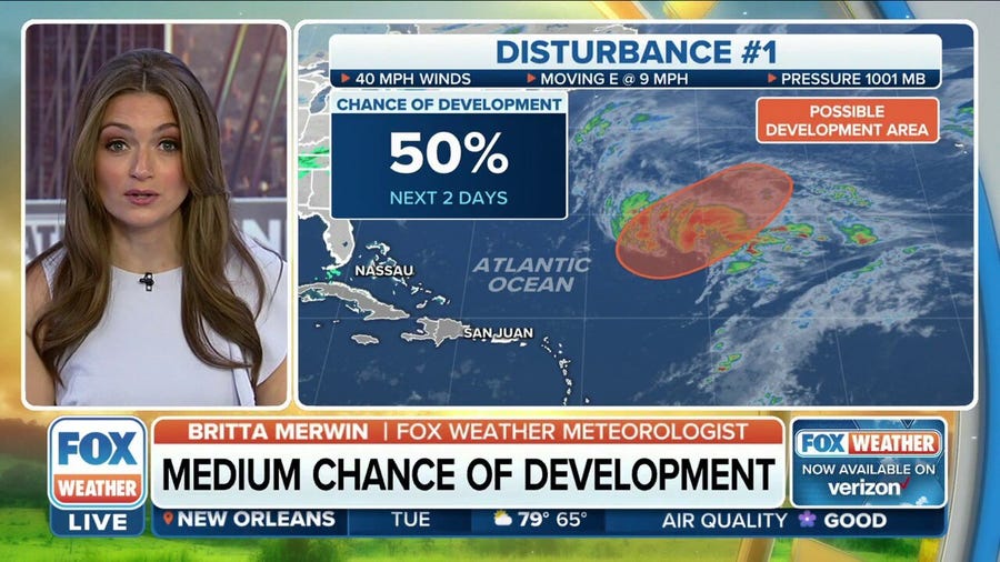 Tropical disturbance in Atlantic Ocean has medium chance of development