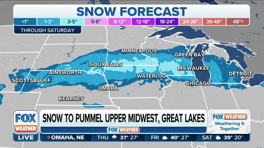 Late-week storm to blanket Upper Midwest, Great Lakes in snow