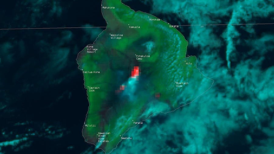 Satellite imagery shows Mauna Loa eruption from space