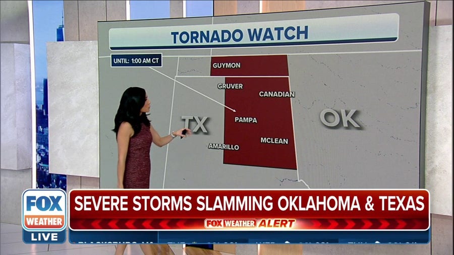 Tornado Watch issued for Texas, Oklahoma