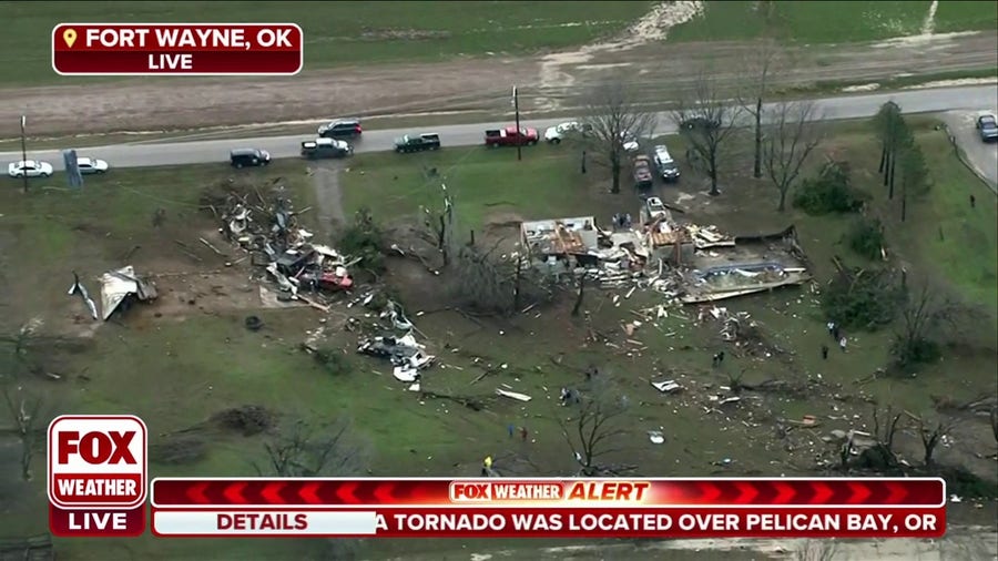 Possible tornado rips apart structures in Wayne, Oklahoma