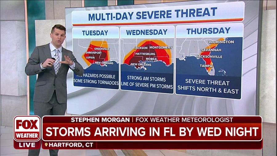 Multi-day severe weather threat will be ongoing through Thursday