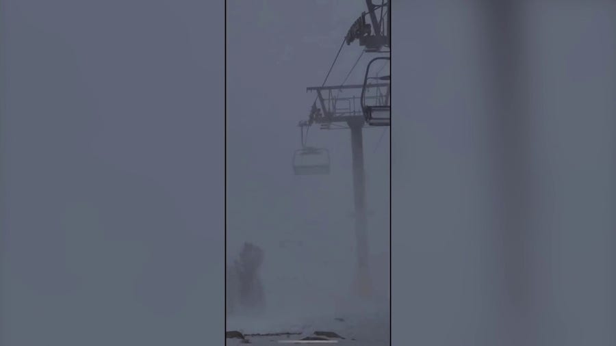 Watch: Ski lift swings in snow, wind in South Lake Tahoe