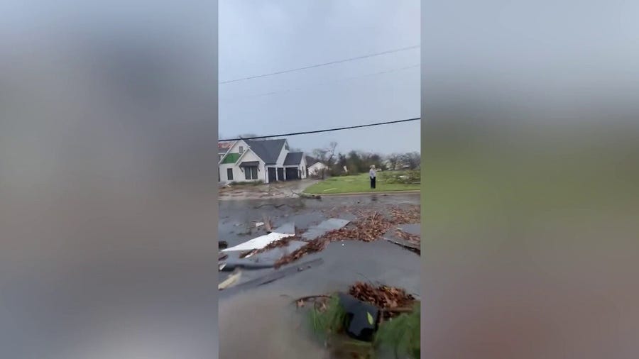 Damage in Grapevine, Texas from possible tornado