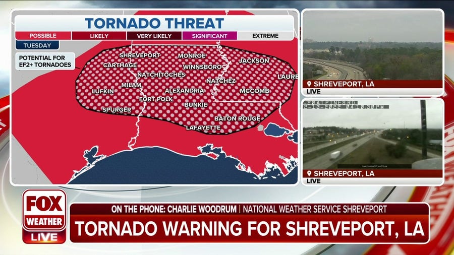 Confirmed tornado with supercell near Shreveport: NWS
