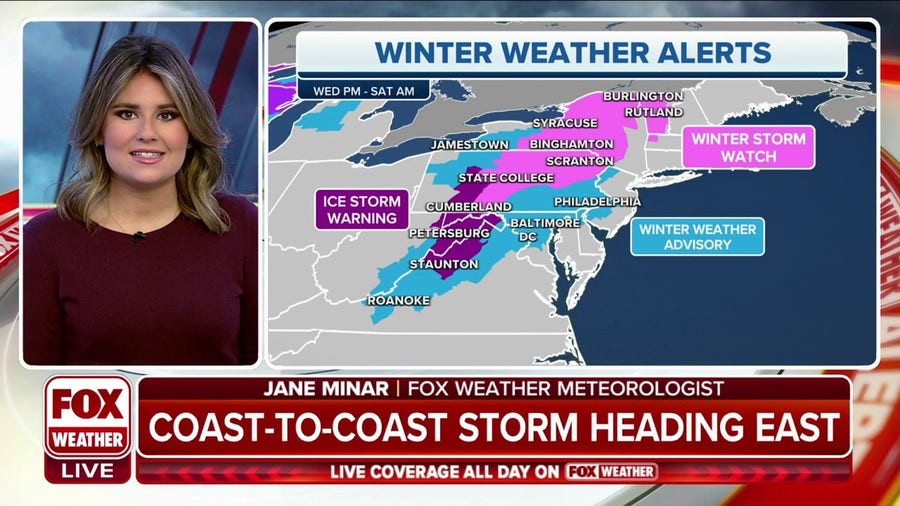 Coast-to-coast storm to bring snow, ice to Northeast