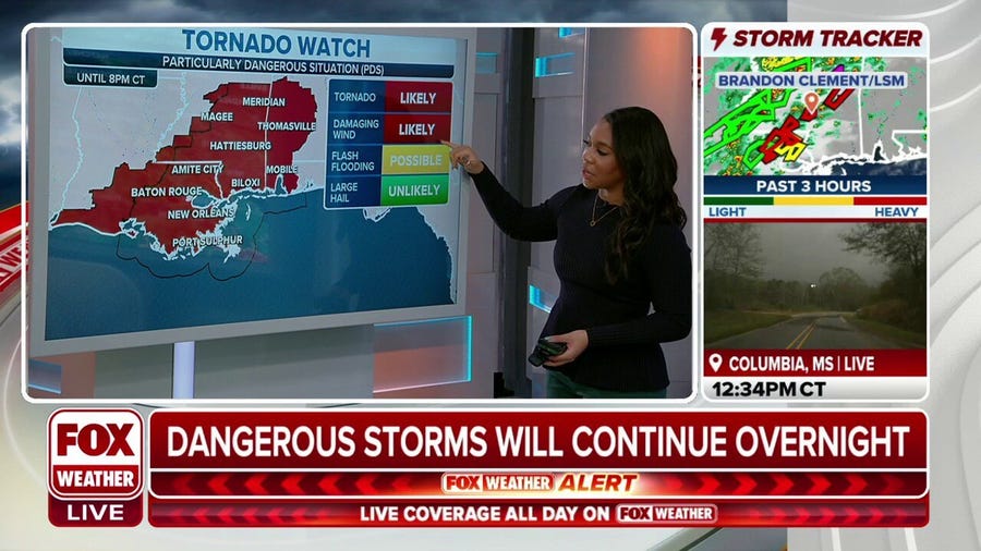 'Particularly Dangerous Situation' Tornado Watch issued along Gulf Coast