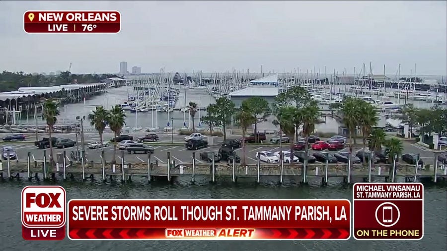Storm damage reported in St. Tammany Parish, Louisiana as severe storms roll through