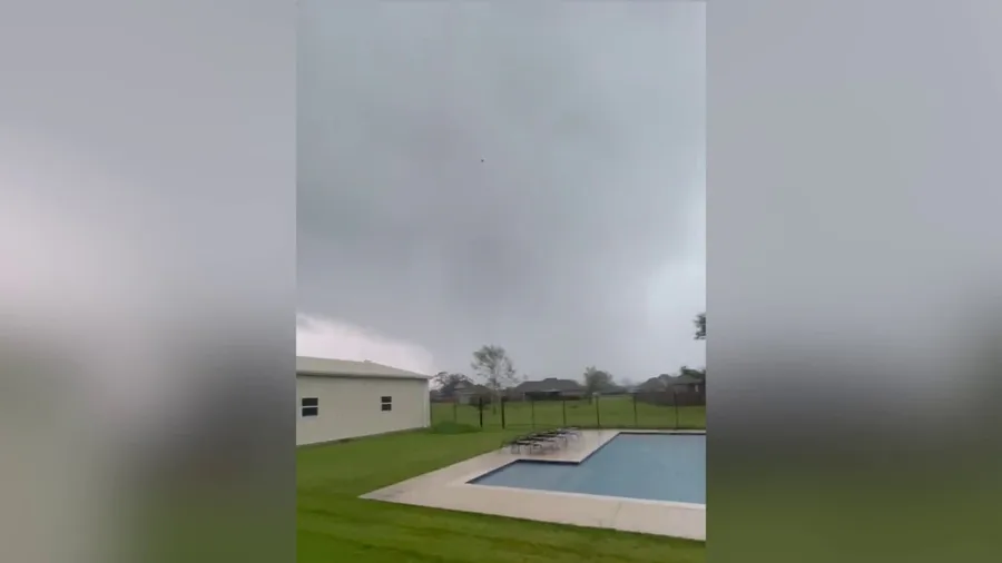Tornado spotted as lightning flashes and sirens blare in Montz, Louisiana