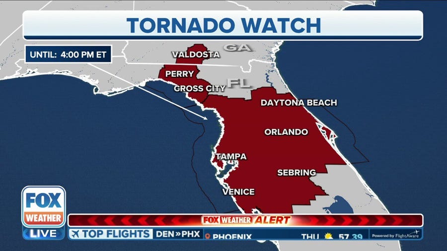 Tornado Watch extended into parts of Florida