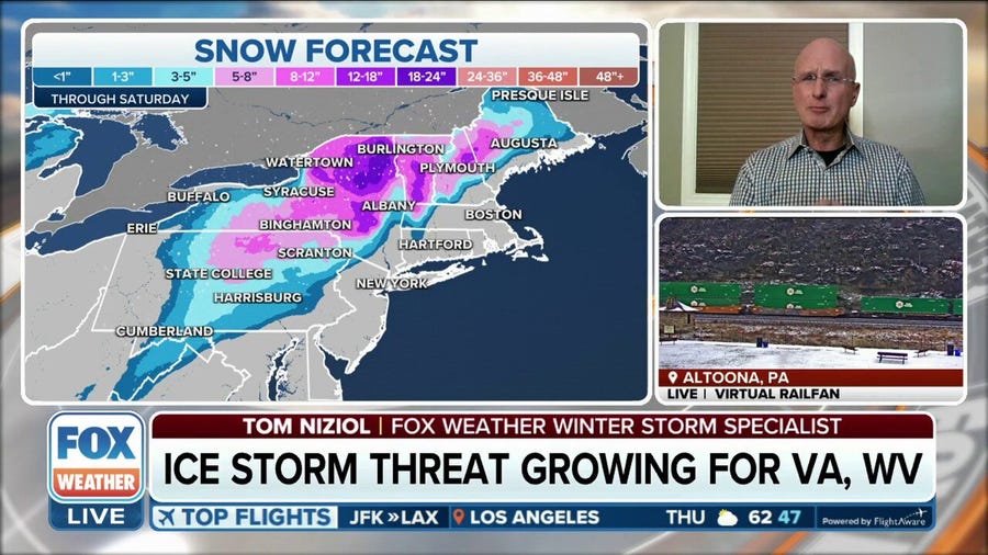 Disruptive ice and heavy snow from winter storm to impact Northeast