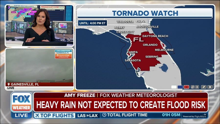Any tornadoes in Florida expected to be weaker as severe threat continues