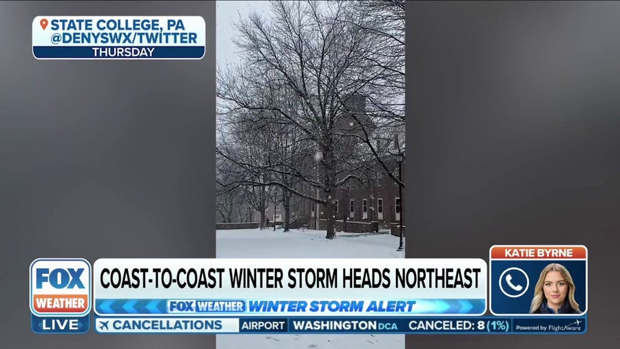 Coast-to-coast winter storm dropping snow across most of interior Northeast