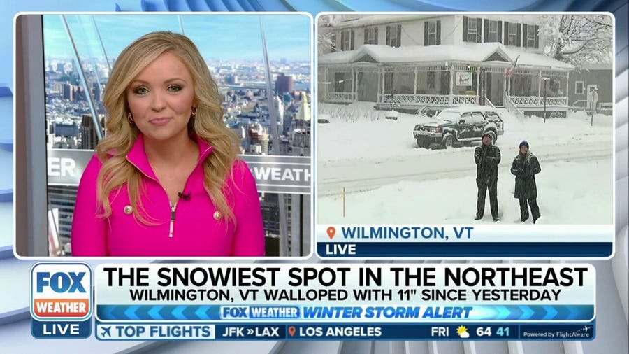 Snowiest spot in Northeast: Wilmington, VT walloped with 11 inches of snow since Thursday