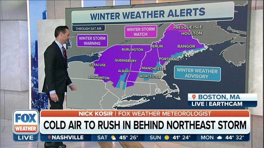 Snow continues to fall in interior parts of Northeast