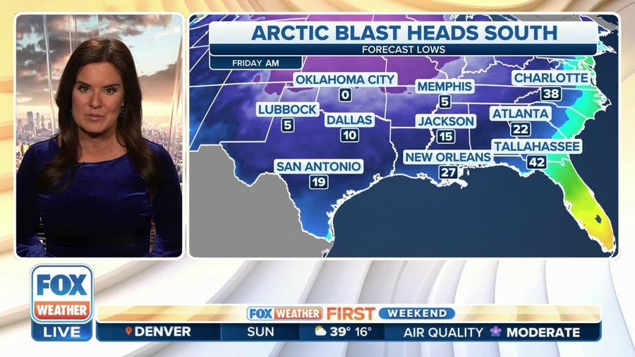 Freeze Warnings in place in the South, Southeast as cold air invades from the north