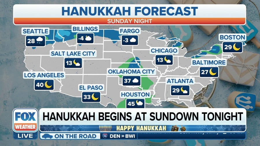 Expect a chilly first night of Hanukkah