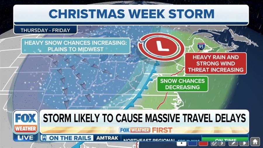 Massive winter storm to snarl Christmas week travel as heavy snow, rain, damaging winds sweep across US