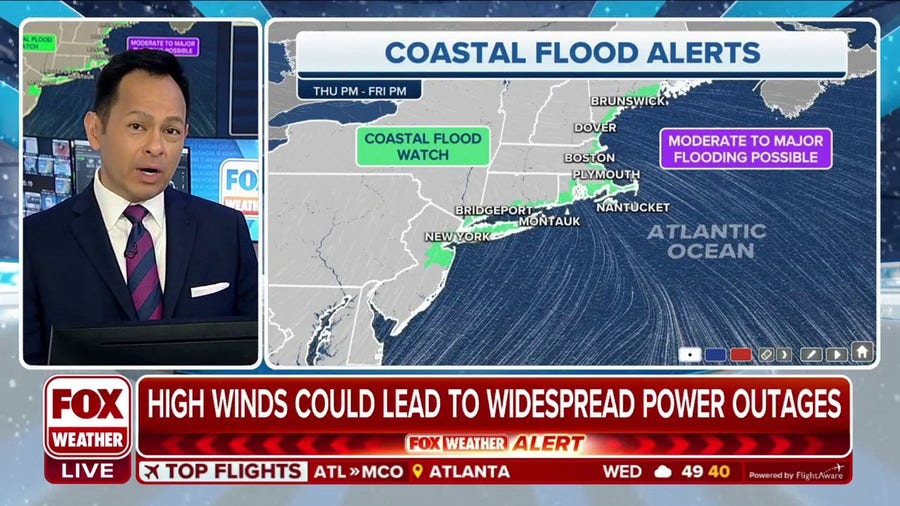 East Coast flooding threat from Christmas blizzard