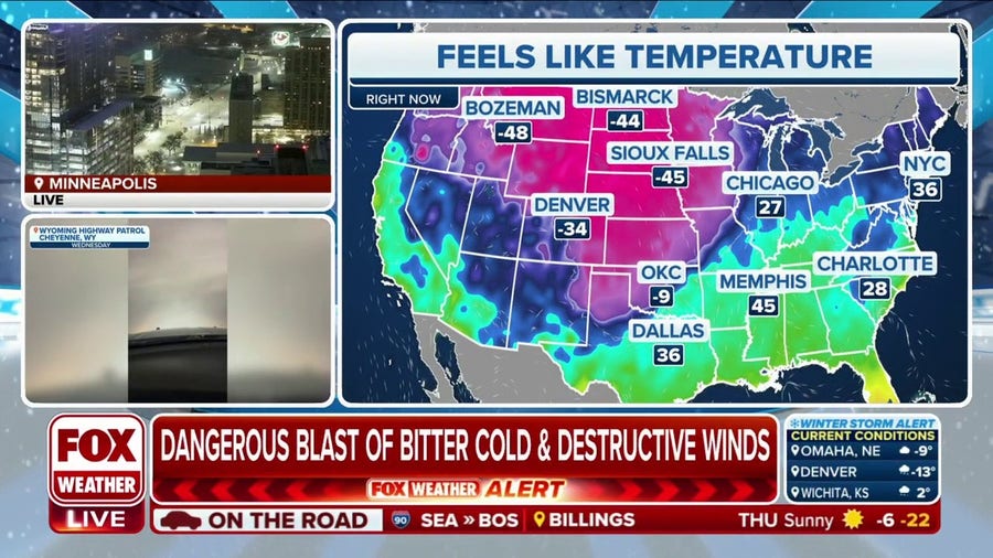 Wind chills are well below zero in some areas as bitter cold begins to grip U.S.
