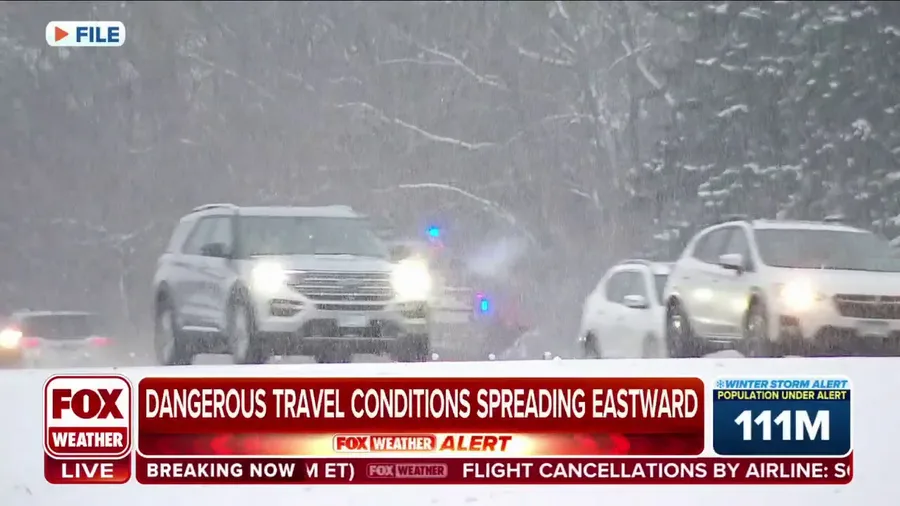 Dangerous travel conditions from major winter storm will spread eastward