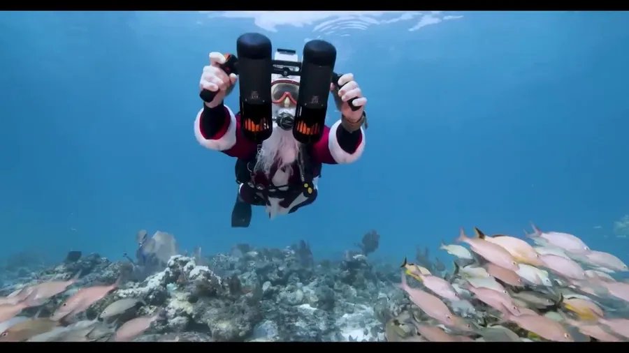 Scuba diving Santa spotted off Key Largo