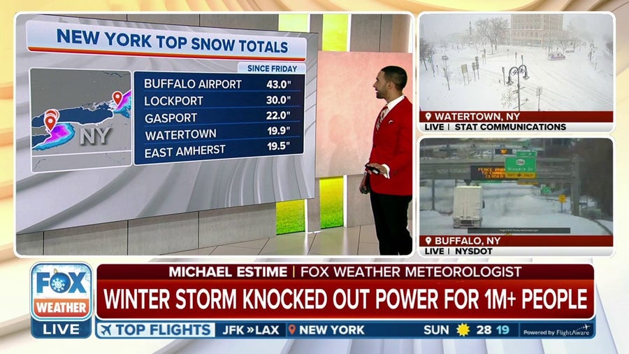 Record snowfall shuts down Buffalo, New York on Christmas weekend