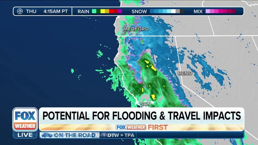 Flash flooding concerns in California as rain soaks coastline