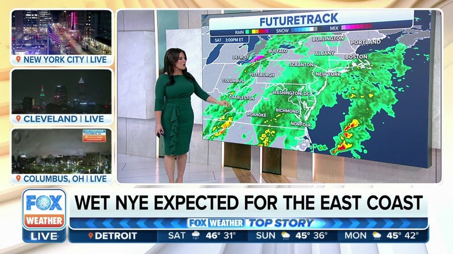 Wet New Year's Eve expected for East Coast