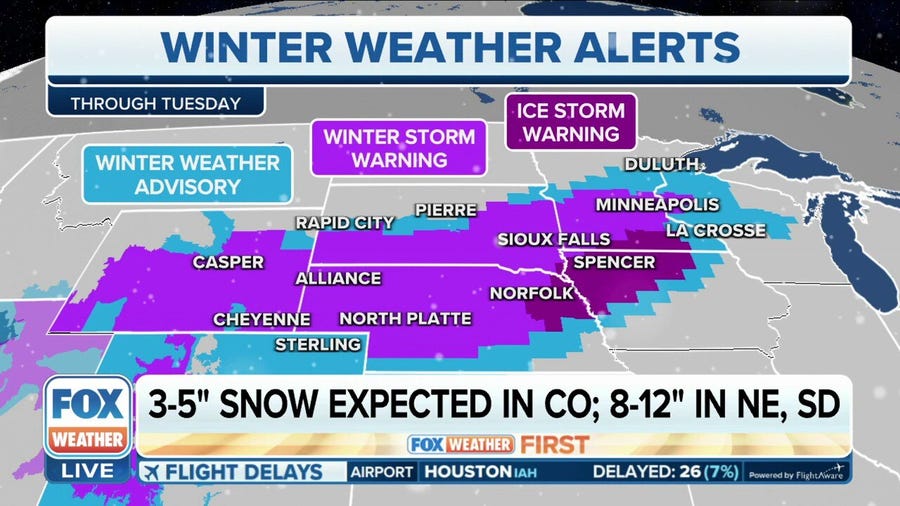 Winter storm bringing snow, ice to the Plains, Upper Midwest