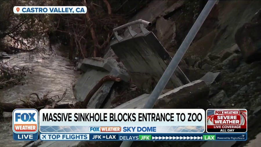 Sinkhole closes Oakland Zoo after historic storm