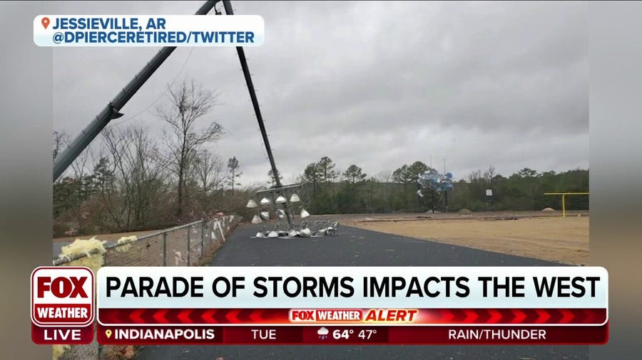 Storms bring down lights, damage buildings in Arkansas