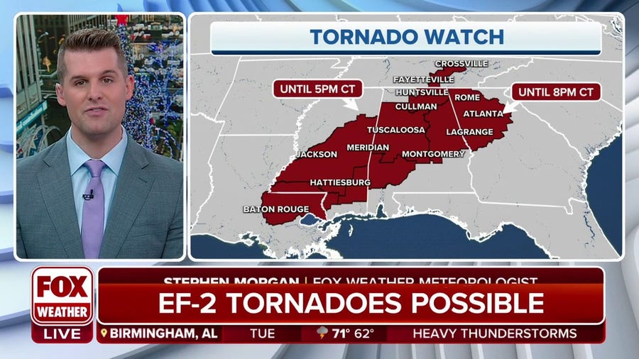 Tornado Watch extended into parts of Georgia, including Atlanta