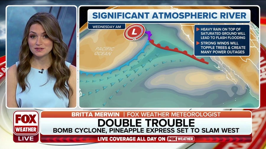 Combination of bomb cyclone, 'Pineapple Express' to create risk of flooding across CA