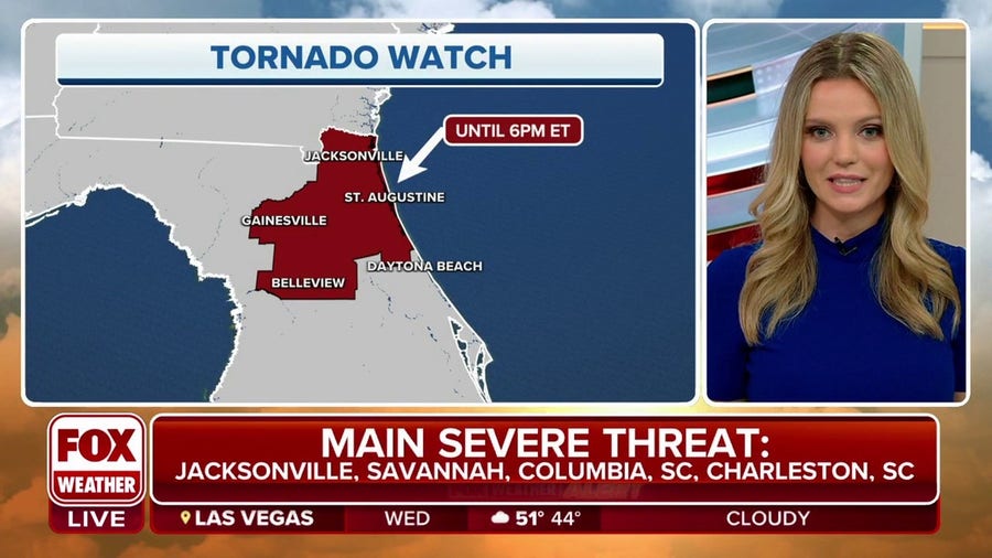 Tornado Watch in effect for northern Florida until Wednesday evening