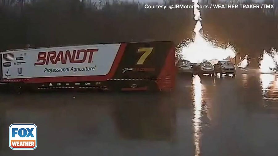 Watch: Lightning hits truck in North Carolina