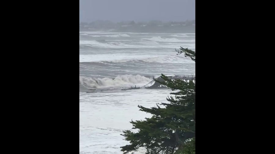 Watch as powerful waves destroy pier in California