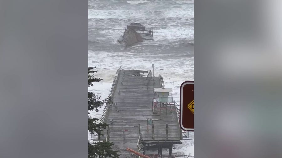 Pier Destroyed By Powerful Bomb Cyclone In California | Latest Weather ...