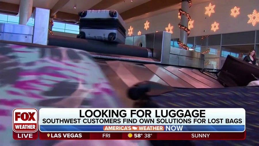 Southwest passengers wait on luggage after holiday meltdown