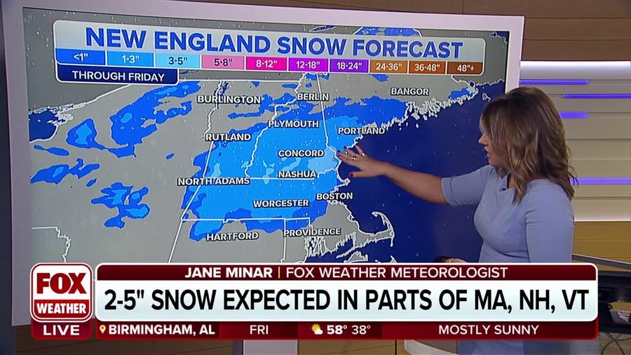 Quick-hitting round of snow to blanket New England on Friday