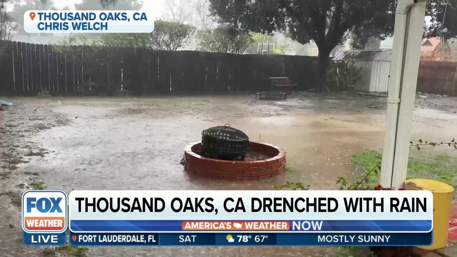 'The rain really hit': Ventura County, California resident sees backyard flooding