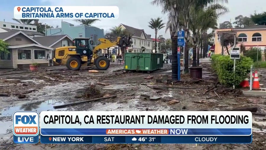 California restaurant avoids being swept away amid coastal flooding