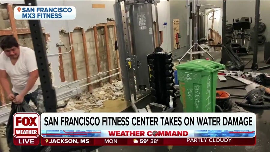 Torrential rains from atmospheric river event destroys San Francisco fitness center