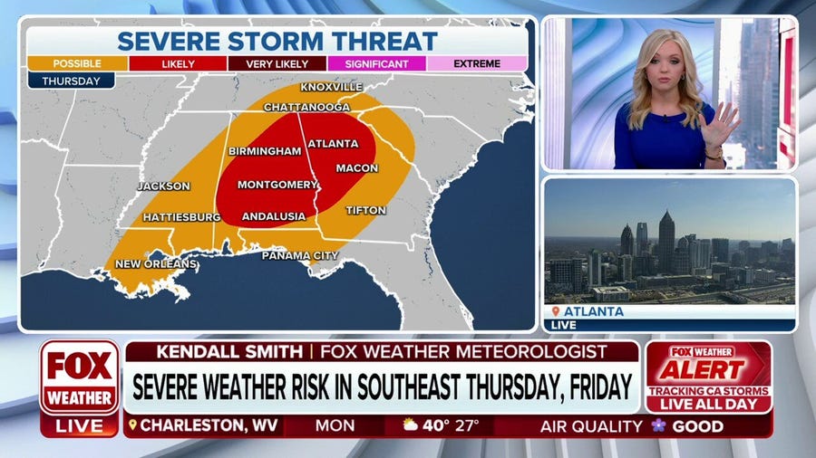 Late-week storm could bring severe weather threat to Southeast, including Atlanta
