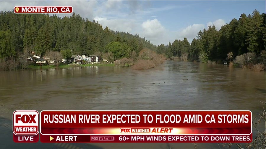 California's Russian River expected to flood during storms