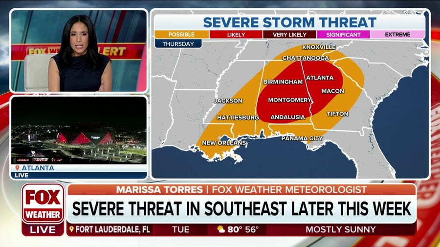 South sees threat of severe storms later in week