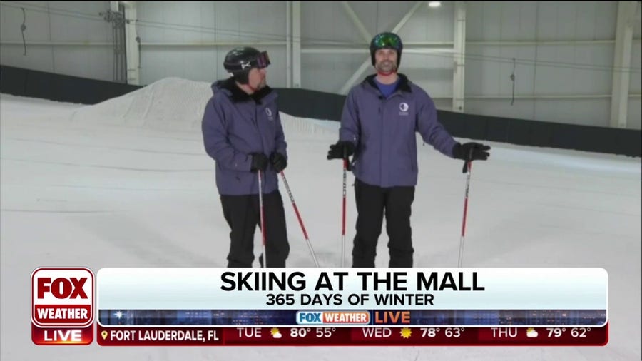 Skiing at the mall during Northeast drought