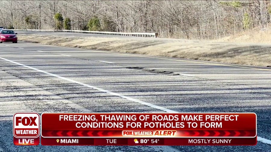 Pothole season arrives with perfect conditions of freezing, thawing of roads