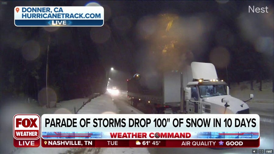 Barrage of atmospheric rivers bring heavy snow to parts of CA causing road closures