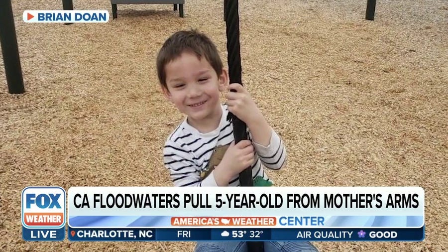California floodwaters swept 5-year-old boy from mother's arms